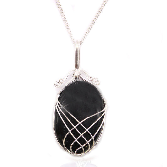 Halsband med spiralinfattning – svart onyx