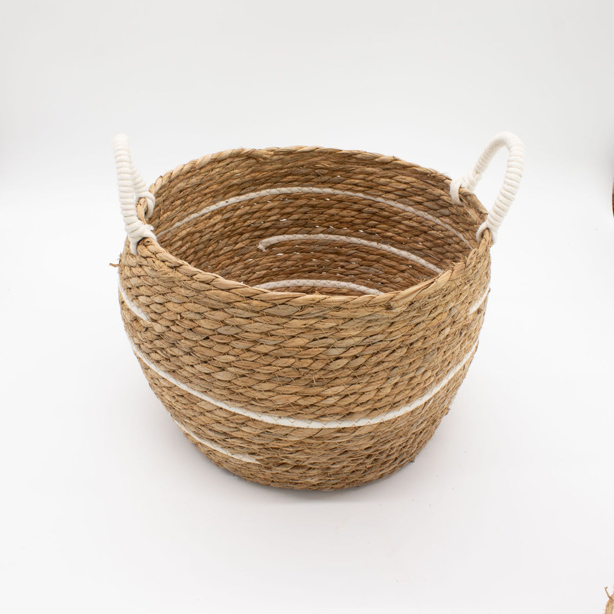 Stora förvaringskorgar i bomull/sjögräs – natur, 3-pack