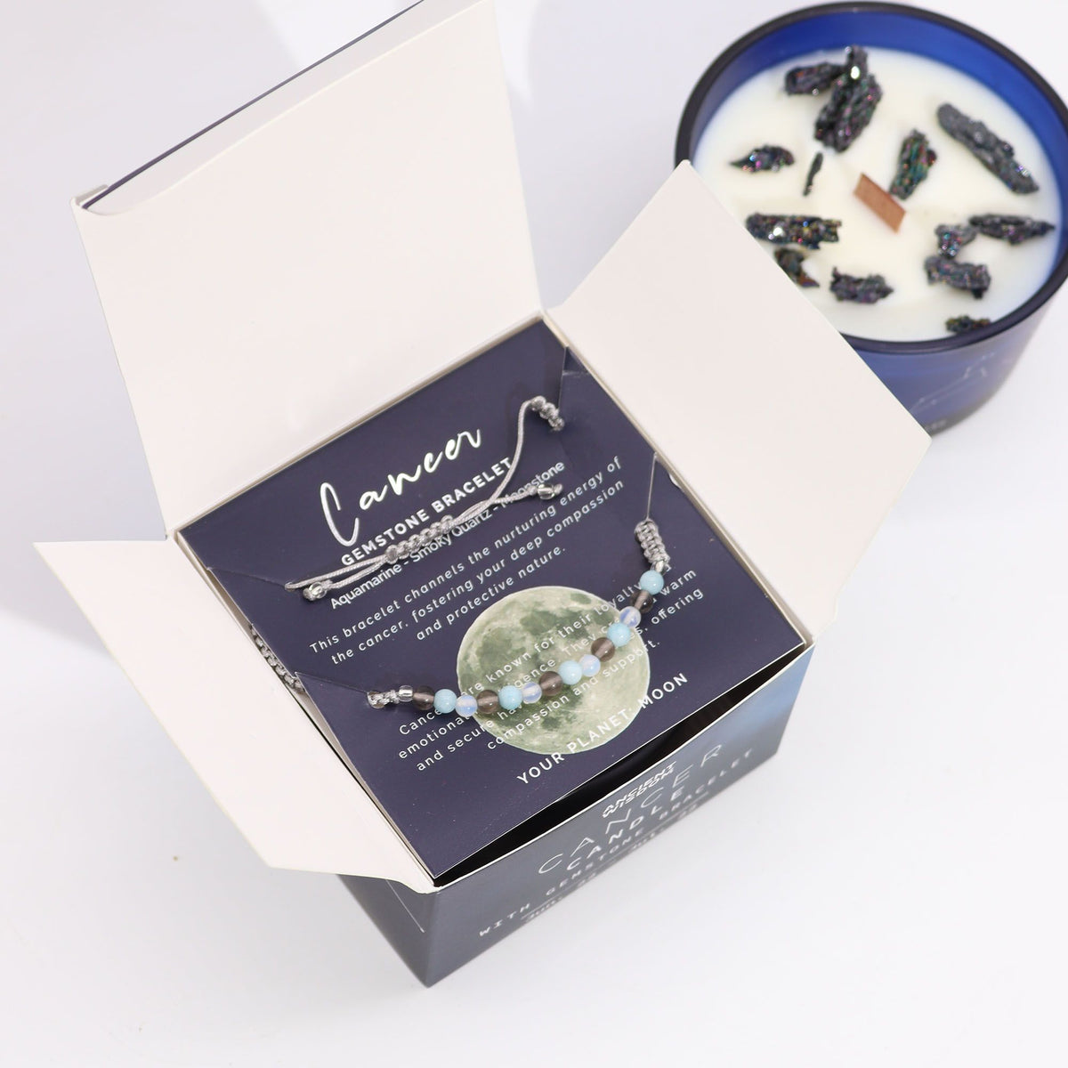 Zodiakljus med kristallarmband – Kräftan