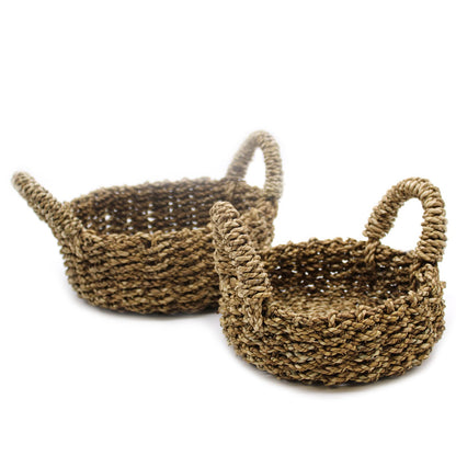 Förvaringskorgar i sjögräs – natur, 2-pack