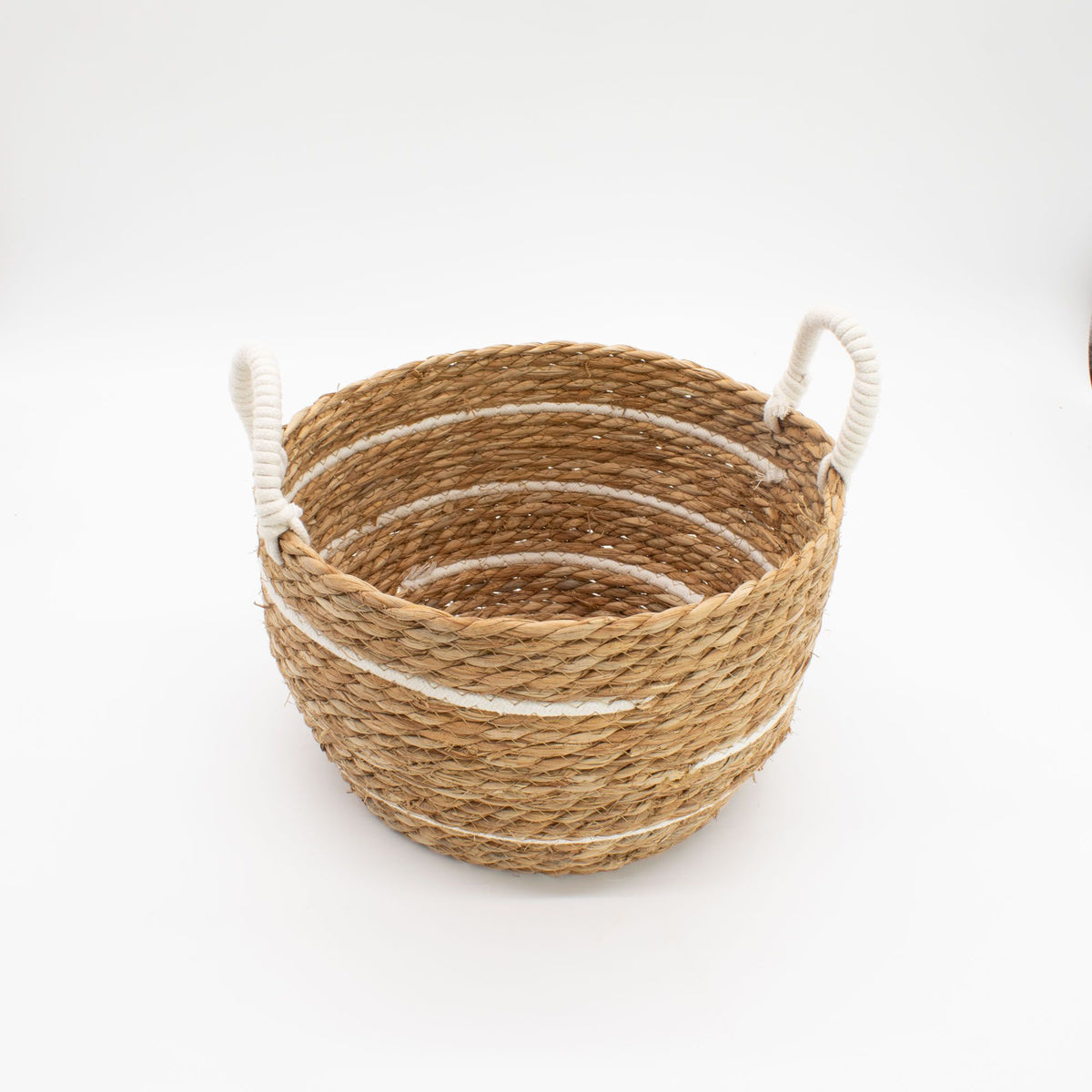 Stora förvaringskorgar i bomull/sjögräs – natur, 3-pack