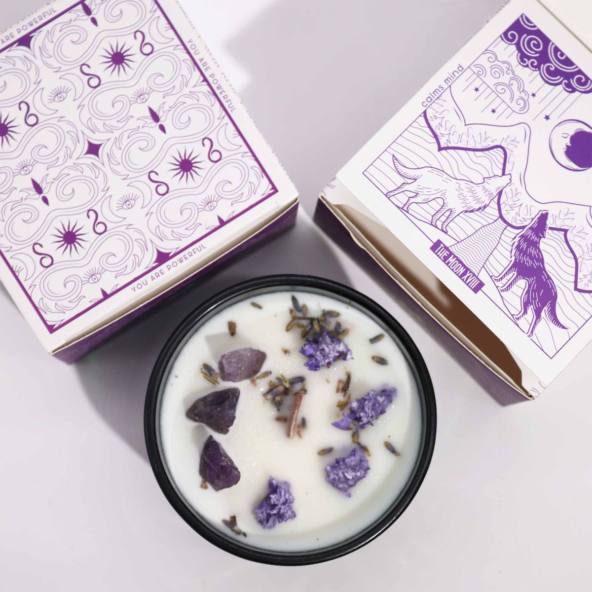 Hop Hare tarotljus – The Moon, ametist