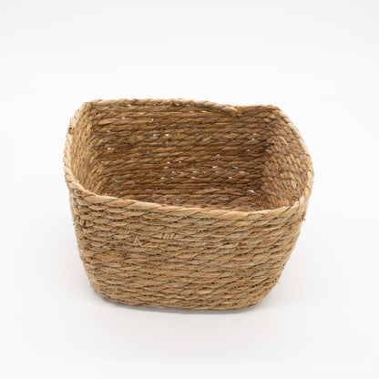 Förvaringskorgar i sjögräs – fyrkantiga, natur, 3-pack