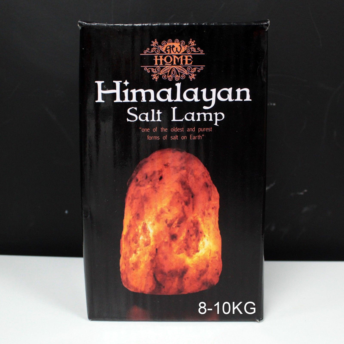 Saltlampa med träbas – natur, ca 8–10 kg