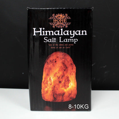 Saltlampa med träbas – natur, ca 8–10 kg