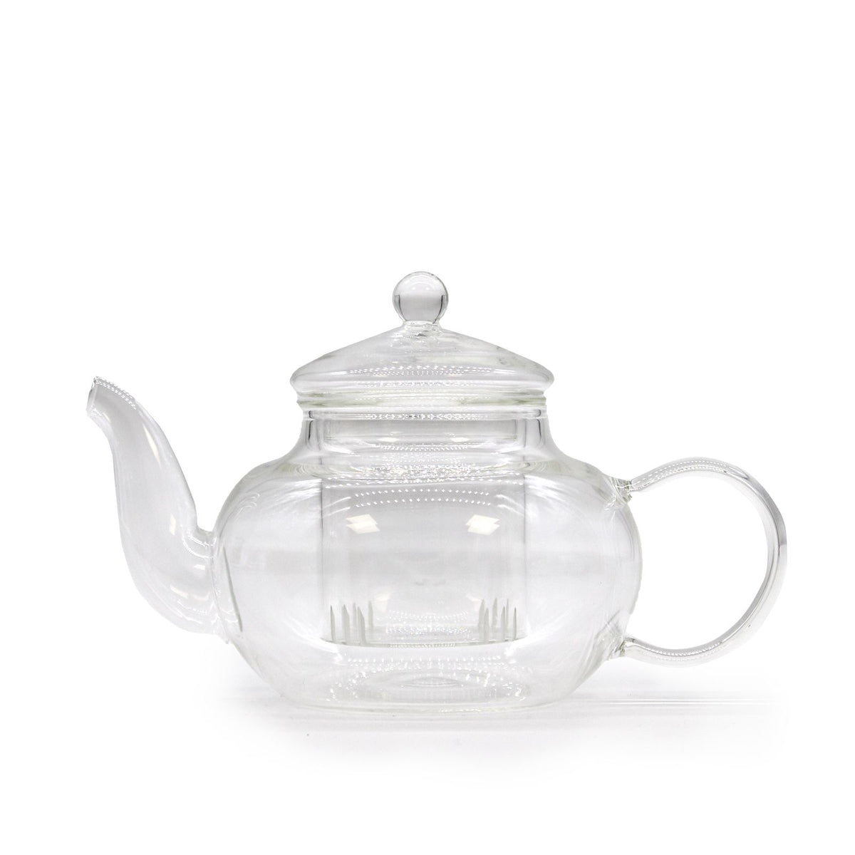 Tekanna i glas med tesil – rund, 400 ml