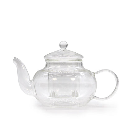 Tekanna i glas med tesil – rund, 400 ml