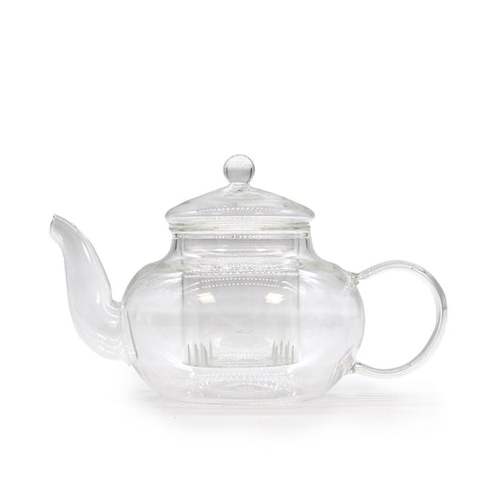 Tekanna i glas med tesil – rund, 400 ml