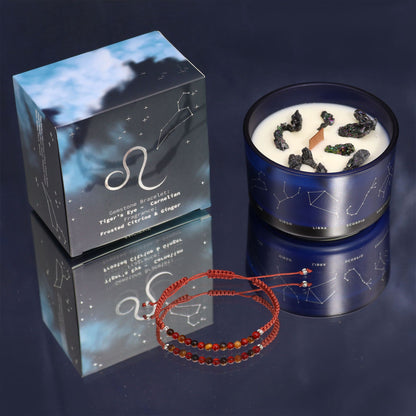 Zodiakljus med kristallarmband – Lejonet