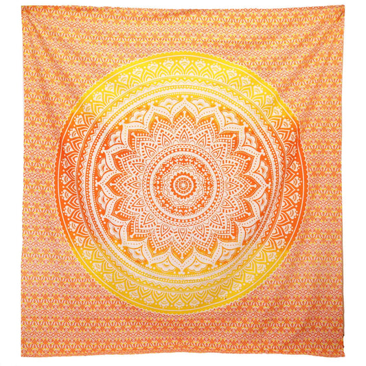 Mönstrad textil för strand och vägg – Umrao Mandala, orange