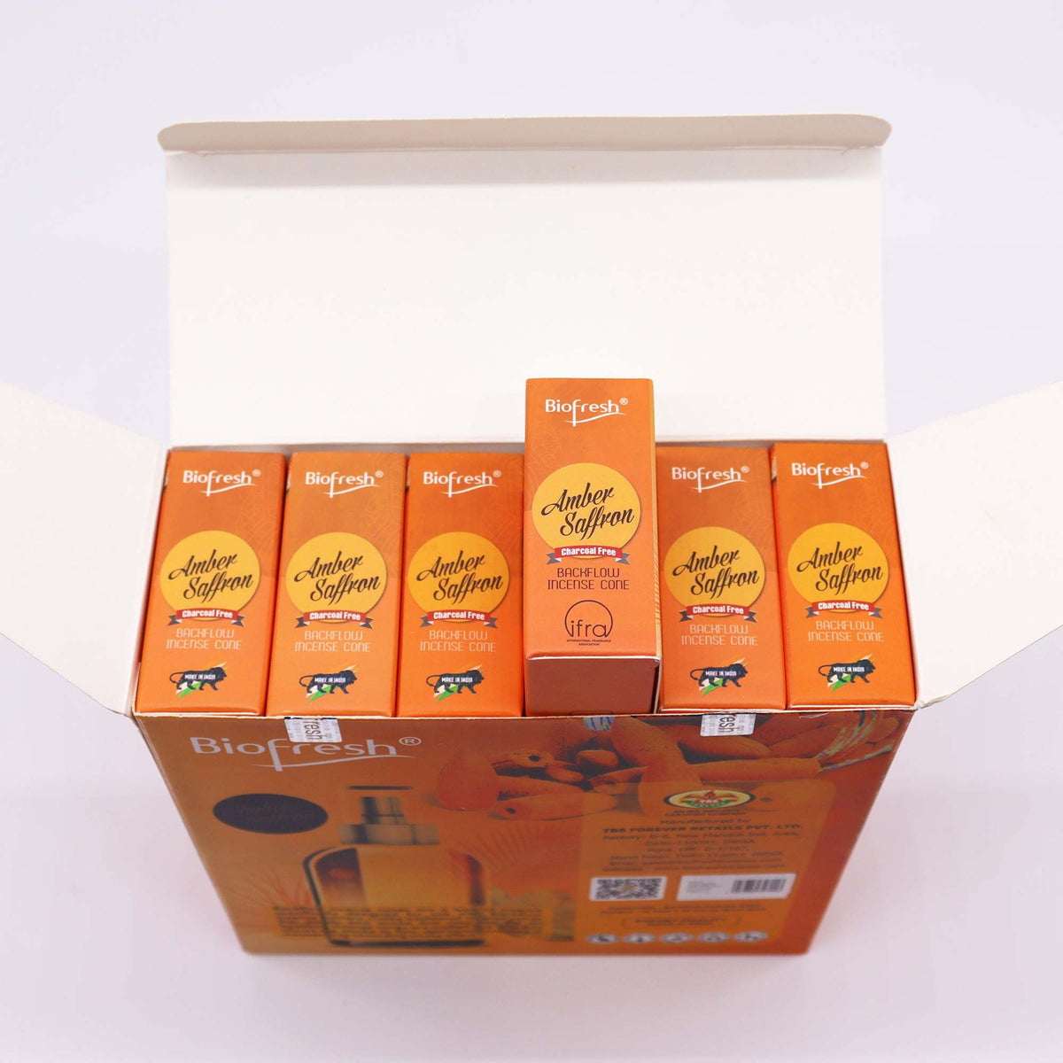 Biofresh backflow-rökelsekoner – Amber & saffran, 40 st