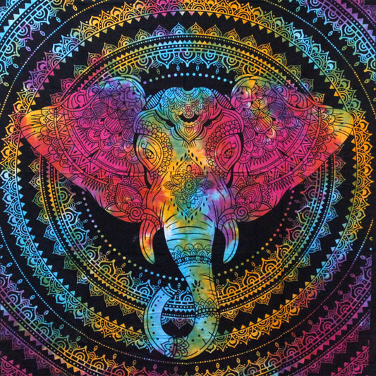 Väggtextil och överkast – elefanthuvud, 230 × 200 cm