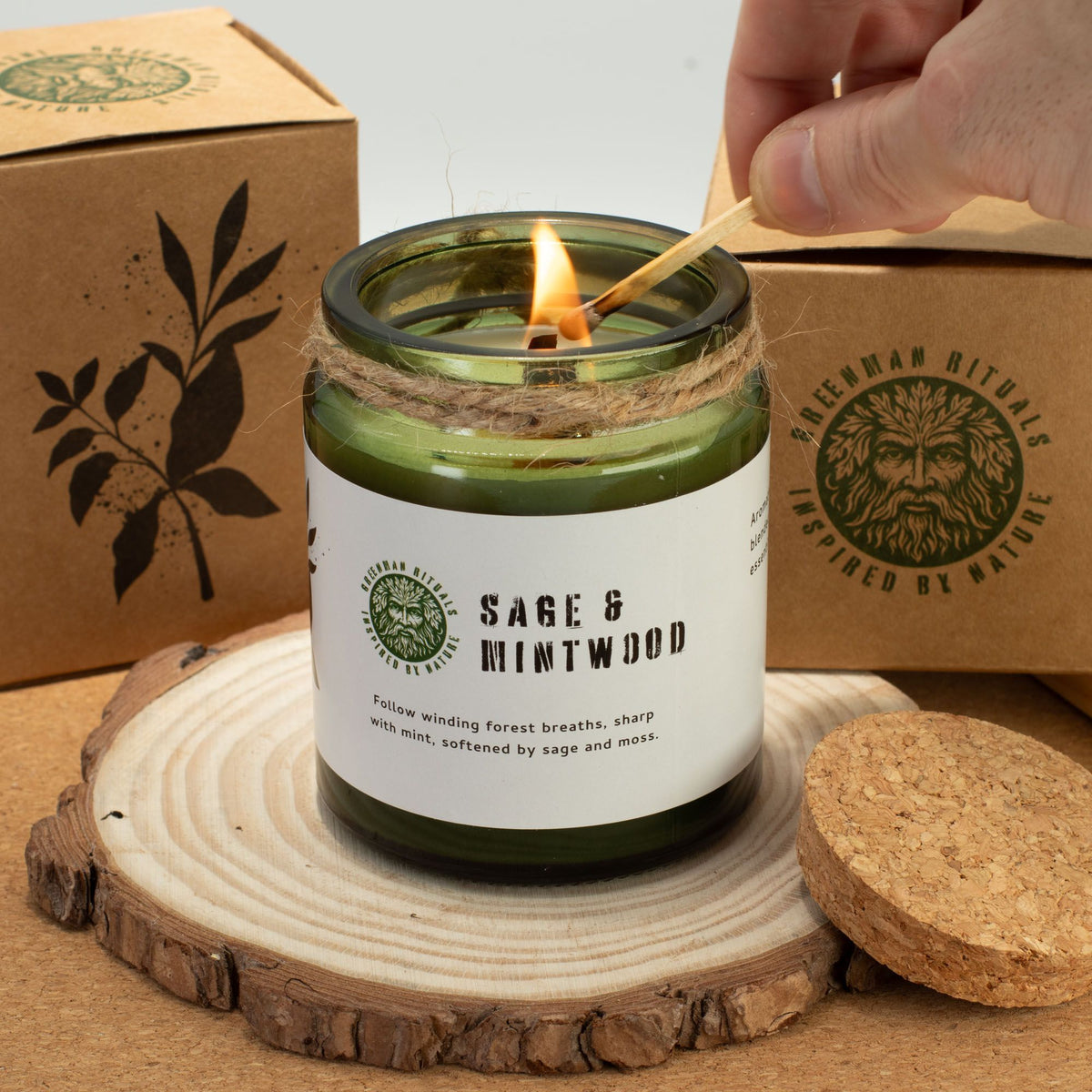 Greenman sojavaxljus med träveke – Forest Resin