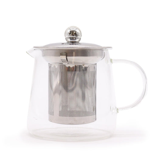 Tekanna i glas med tesil – kolvform, 350 ml