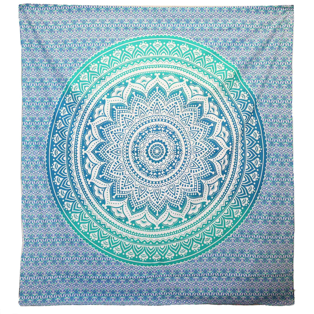 Mönstrad textil för strand och vägg – Umrao Mandala, grön