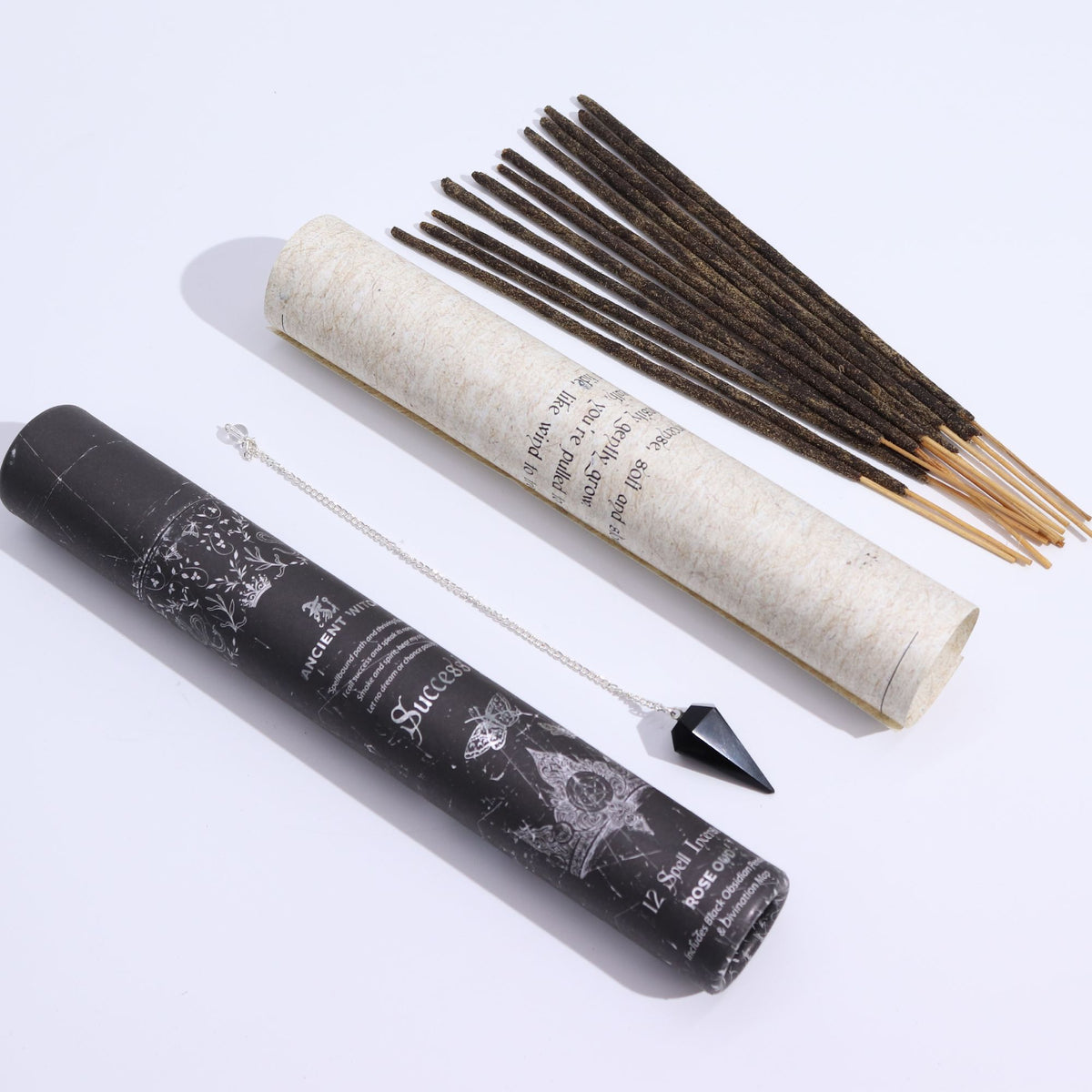 Ancient Witch ritualrökelse – Framgång + obsidianpendel