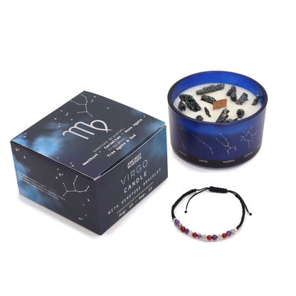 Zodiakljus med kristallarmband – Jungfrun