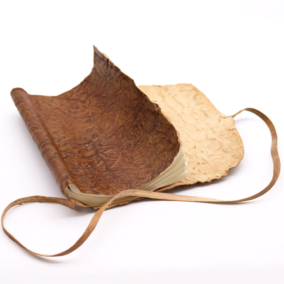 Resedagbok i läder – natur, 21 × 15 cm