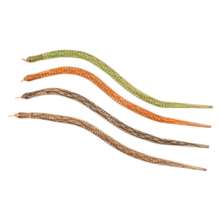 Träorm – Flexibel Leksaksorm i Blandade Färger (ca 50 cm)