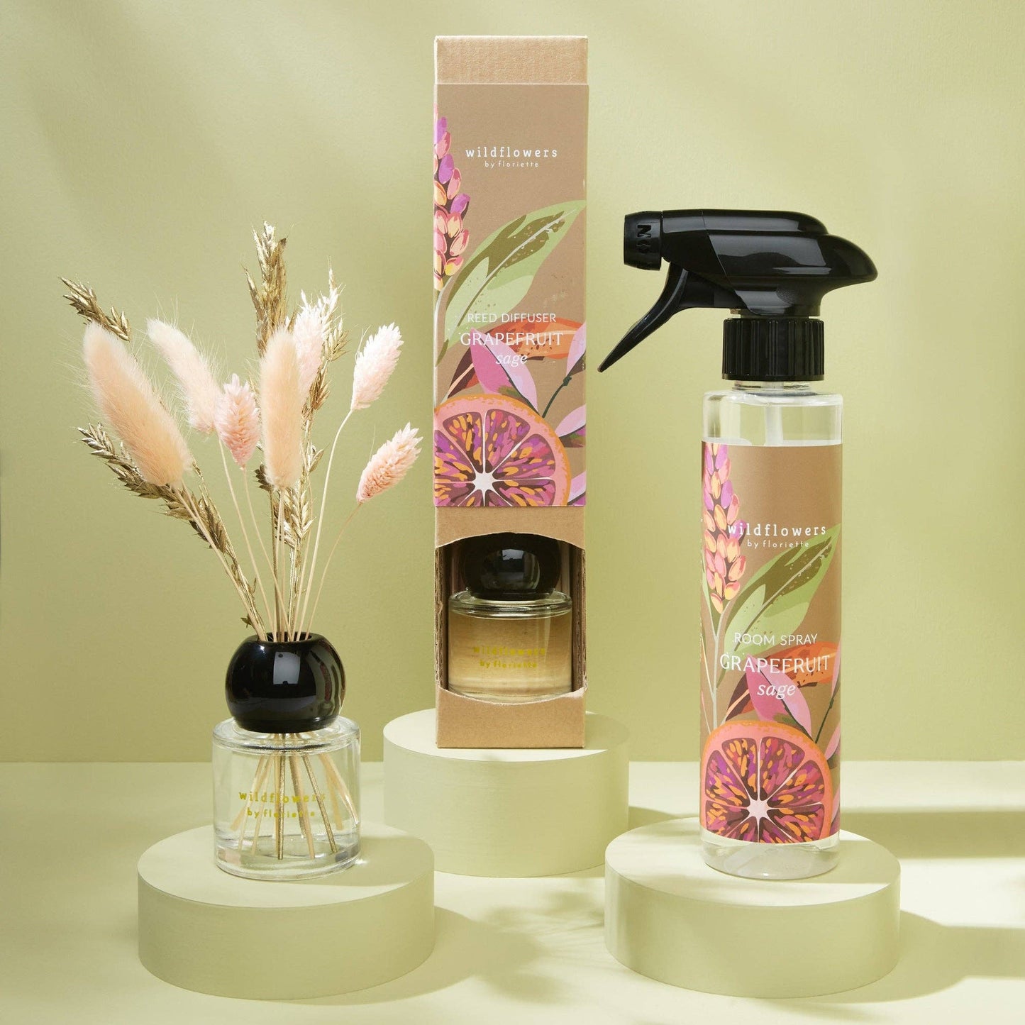 Reed Diffuser med torkade blommor 50ML - Grapefrukt Salvia
