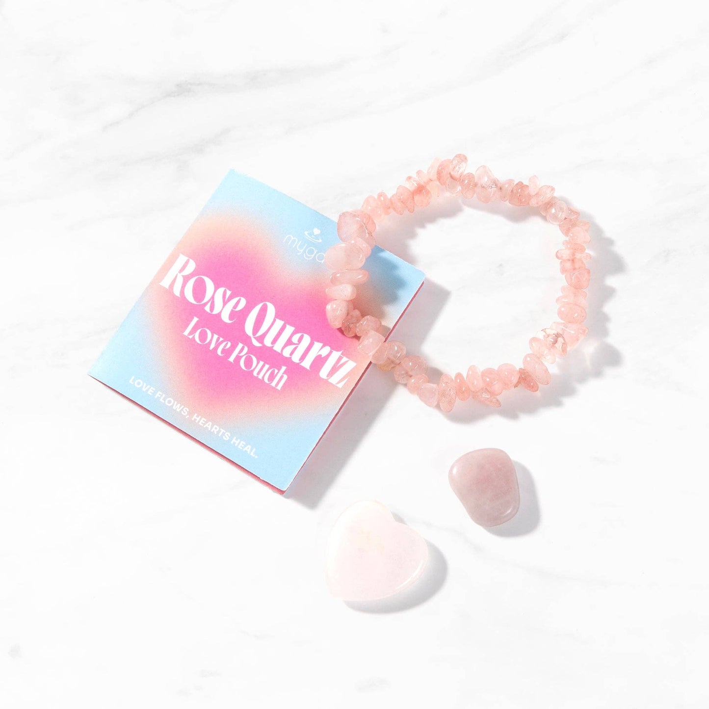 Stone Pouch Collection – Hjärtsten, Armband & Tumlad Kristall