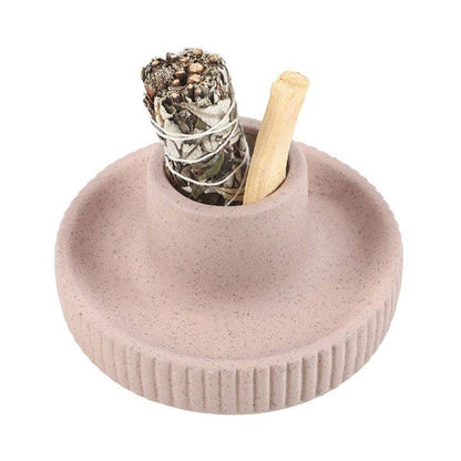 Räfflad Smudge Bowl i Keramik – Palo Santo – rökelsehållare