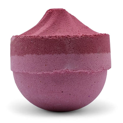 Rosa badbomb med spetsig topp och ljus rand