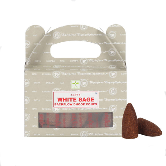 Satya Backflow Dhoop Cones - White Sage