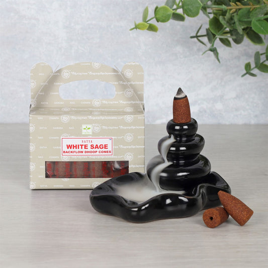 Satya Backflow Dhoop Cones - White Sage