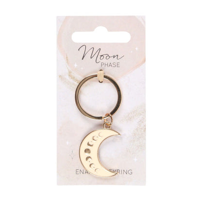 Månfas Nyckelring – Crescent & Gyllene Månfaser