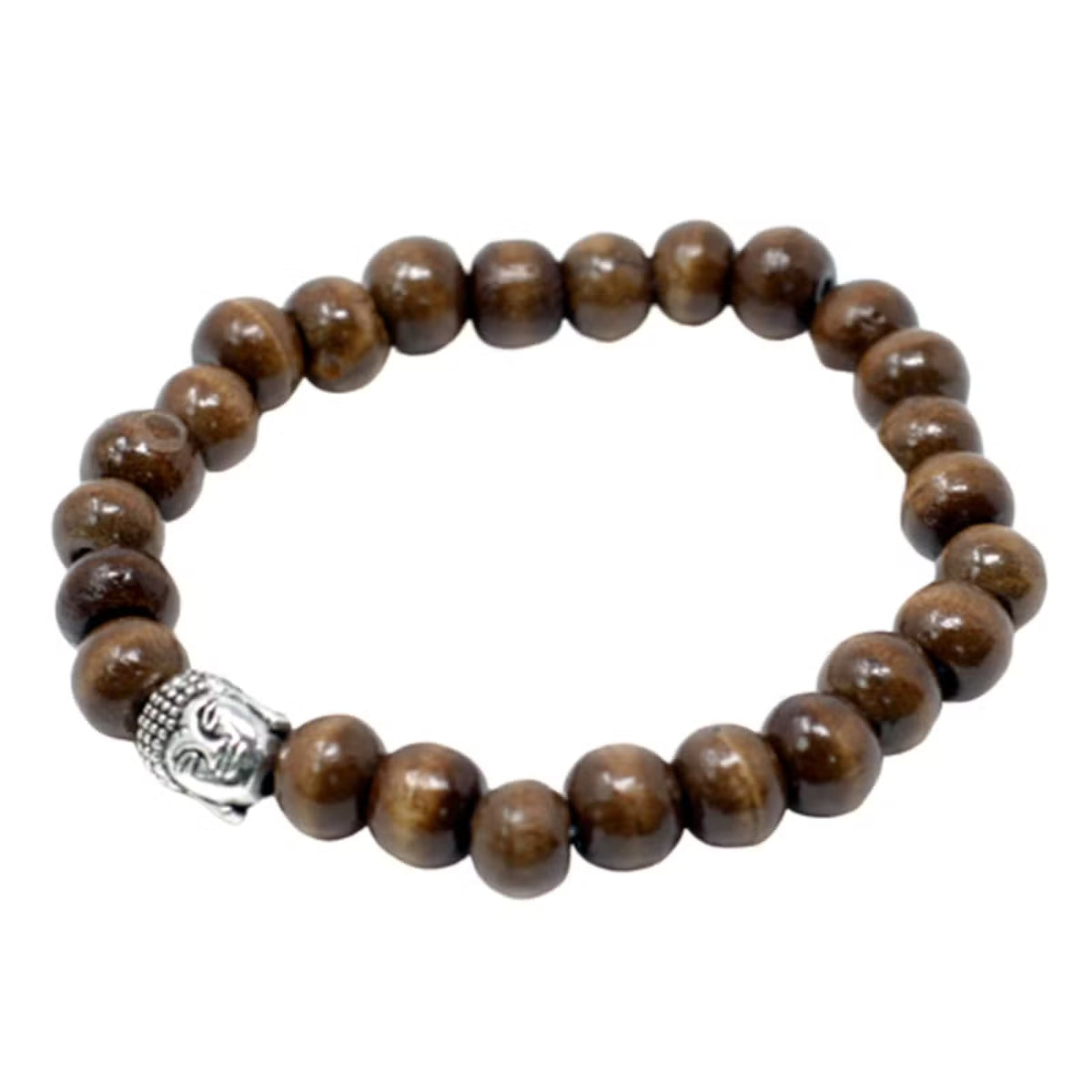 Buddha-armband med bruna träpärlor