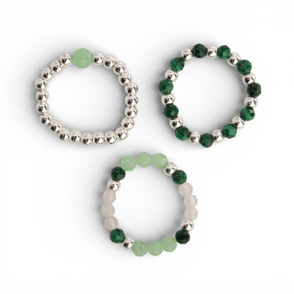 Nymph Spirit Ringset med Ädelstenar – Skogens Ande