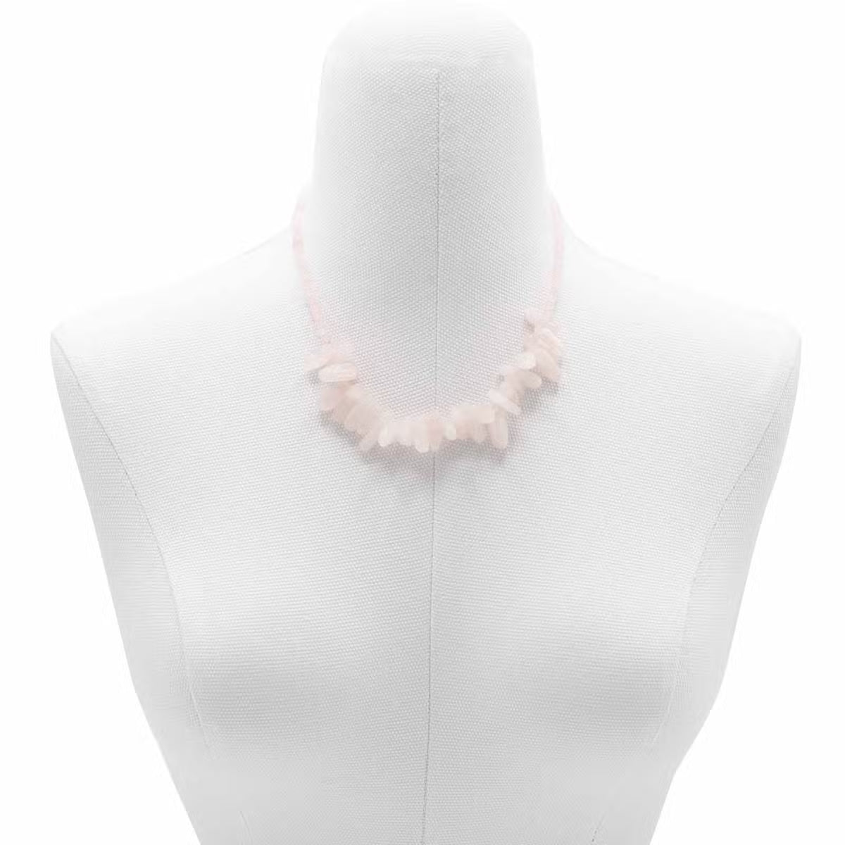 Halsband med långa ädelstenar – Rosenkvarts