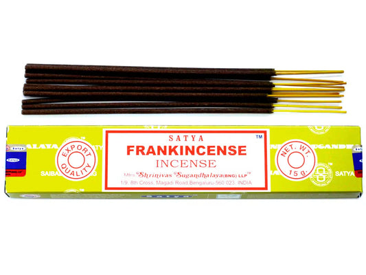 Satya Frankincense rökelse 15 g – en ask med rökelsepinnar