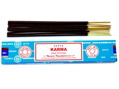 Satya Karma rökelse 15 g – en ask med rökelsepinnar
