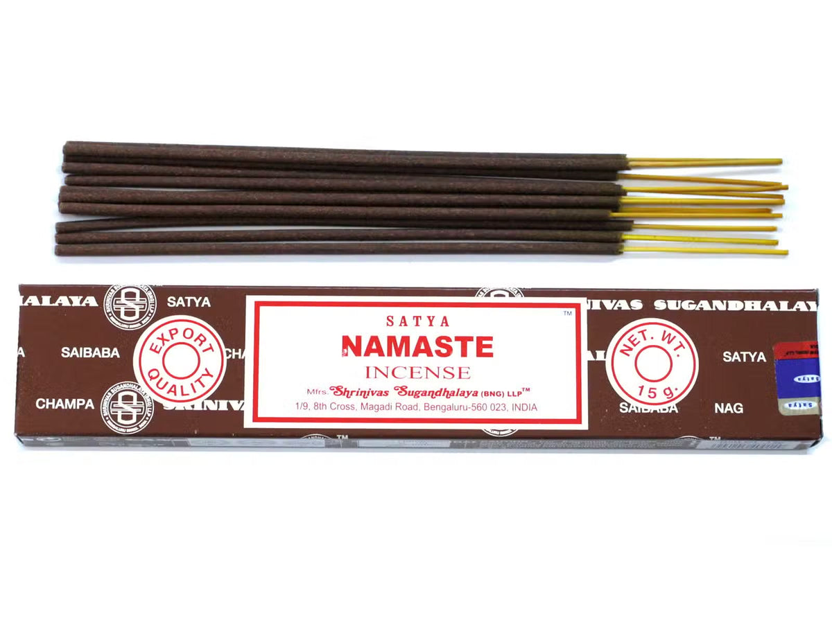 Satya Namaste rökelse 15 g – en ask med rökelsepinnar