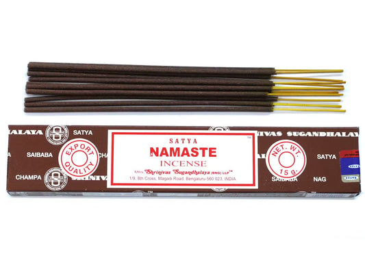 Satya Namaste rökelse 15 g – en ask med rökelsepinnar